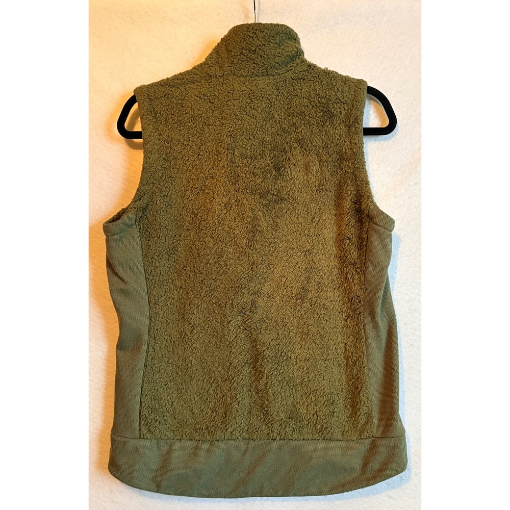 The North Face‎ Furry Fleece Vest Green Zip Up Size M - Picture 2 of 7
